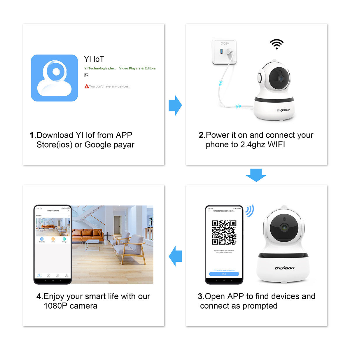 WIKKI STORE CAMERA CACAGOO 1080P FHD WiFi IP Camera